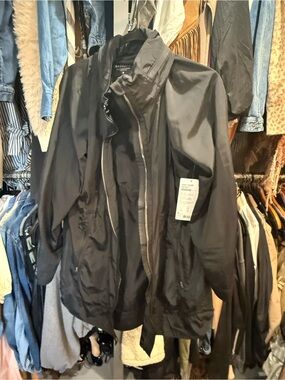 Athleta Black Trench-Style Lightweight Coat